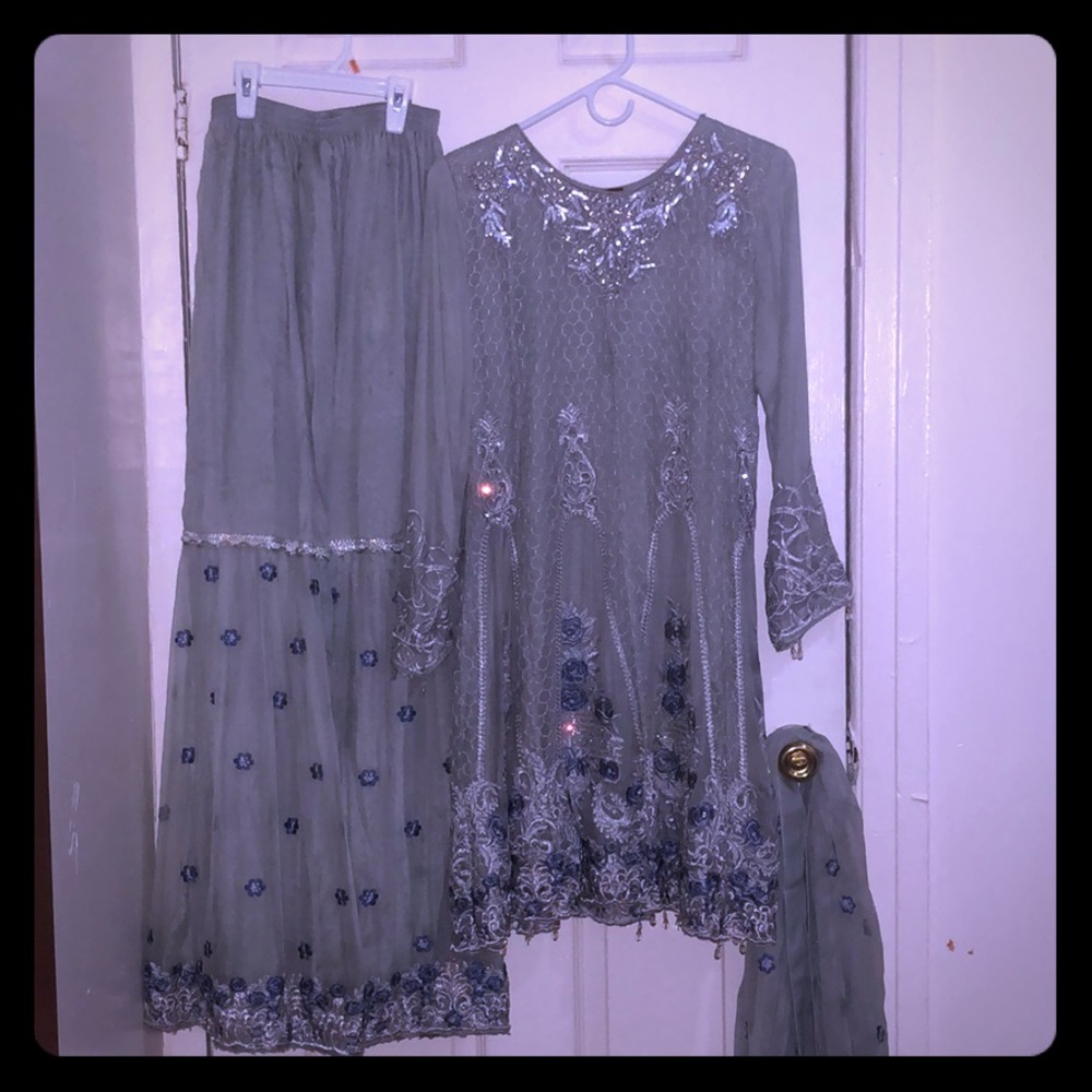 Pakistani peplum gharara suit